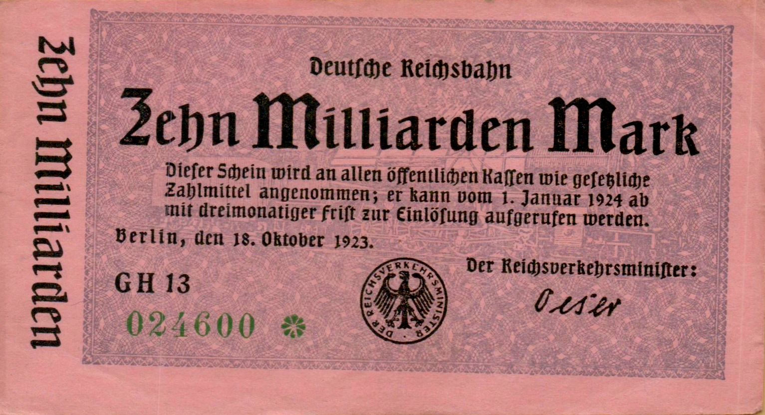 Germany (BERLIN) 10000000000 1923 XF PS-1021/8